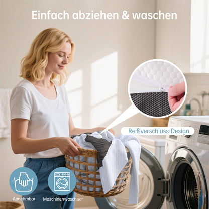 TeQsli Gel Klappmatratze 15 cm Höhe, Gästematratze, 4-teilige Faltmatratze & 3-in-1 Schlafsofa mit waschbarem und abnehmbarem Bezug, Öko-Tex & CertiPUR Zertifiziert (140x200x15cm)