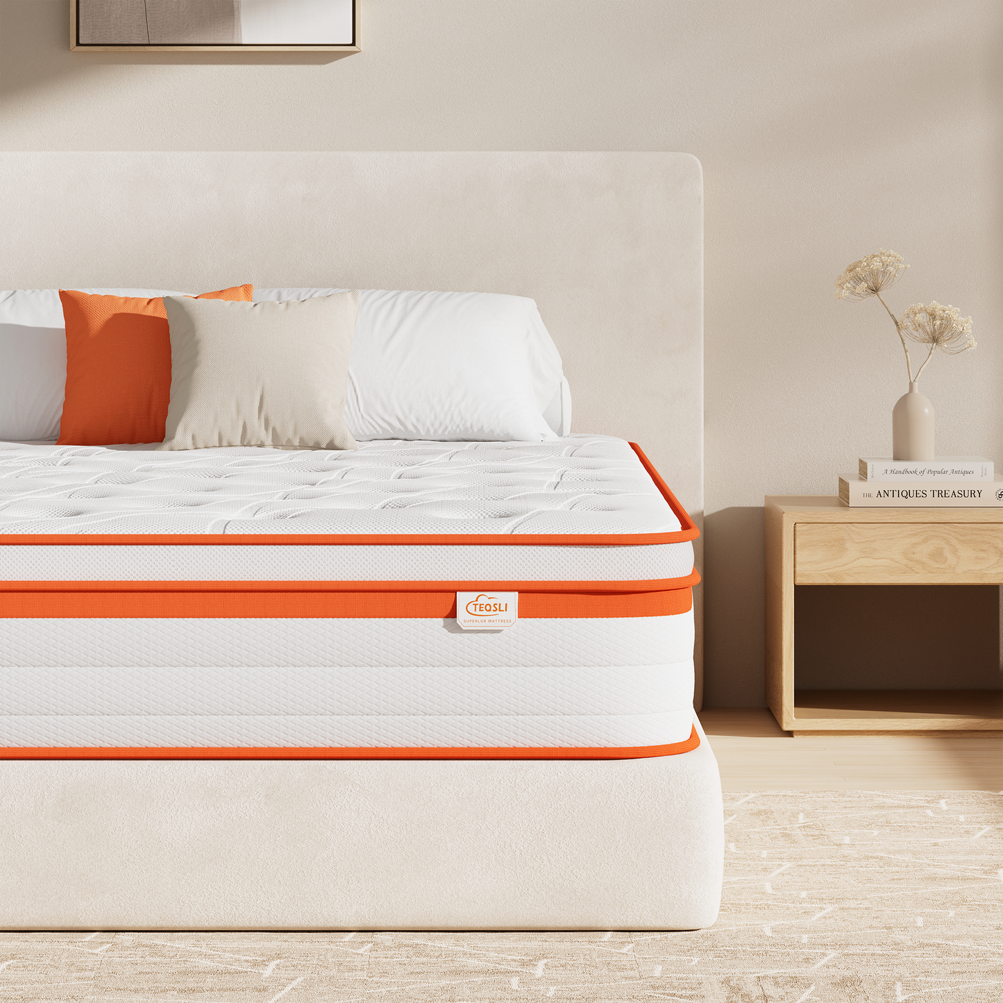 TeQsli 9-Zonen Matratze 90x200 cm H3 mittelfest 25cm Höhe, Ergonomische Taschenfederkernmatratze mit Gel Memory Schaum, Rücken- & Druckentlastung, Atmungsaktiver Bezug, Öko-Tex & CertiPUR zertifiziert