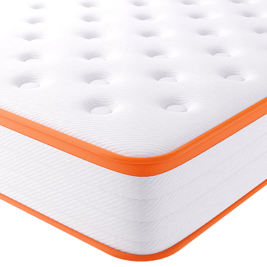 TeQsli Double Mattress, 18cm Breathable Pocket Sprung Hybrid Double Mattress Cool Touch Oeko Fabric - Medium Firm - Motion Isolation 135x190x18 cm