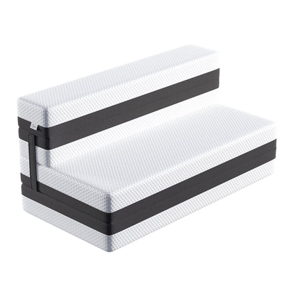 TeQsli Gel Klappmatratze 15 cm Höhe, Gästematratze, 4-teilige Faltmatratze & 3-in-1 Schlafsofa mit waschbarem und abnehmbarem Bezug, Öko-Tex & CertiPUR Zertifiziert (90x200x15cm)