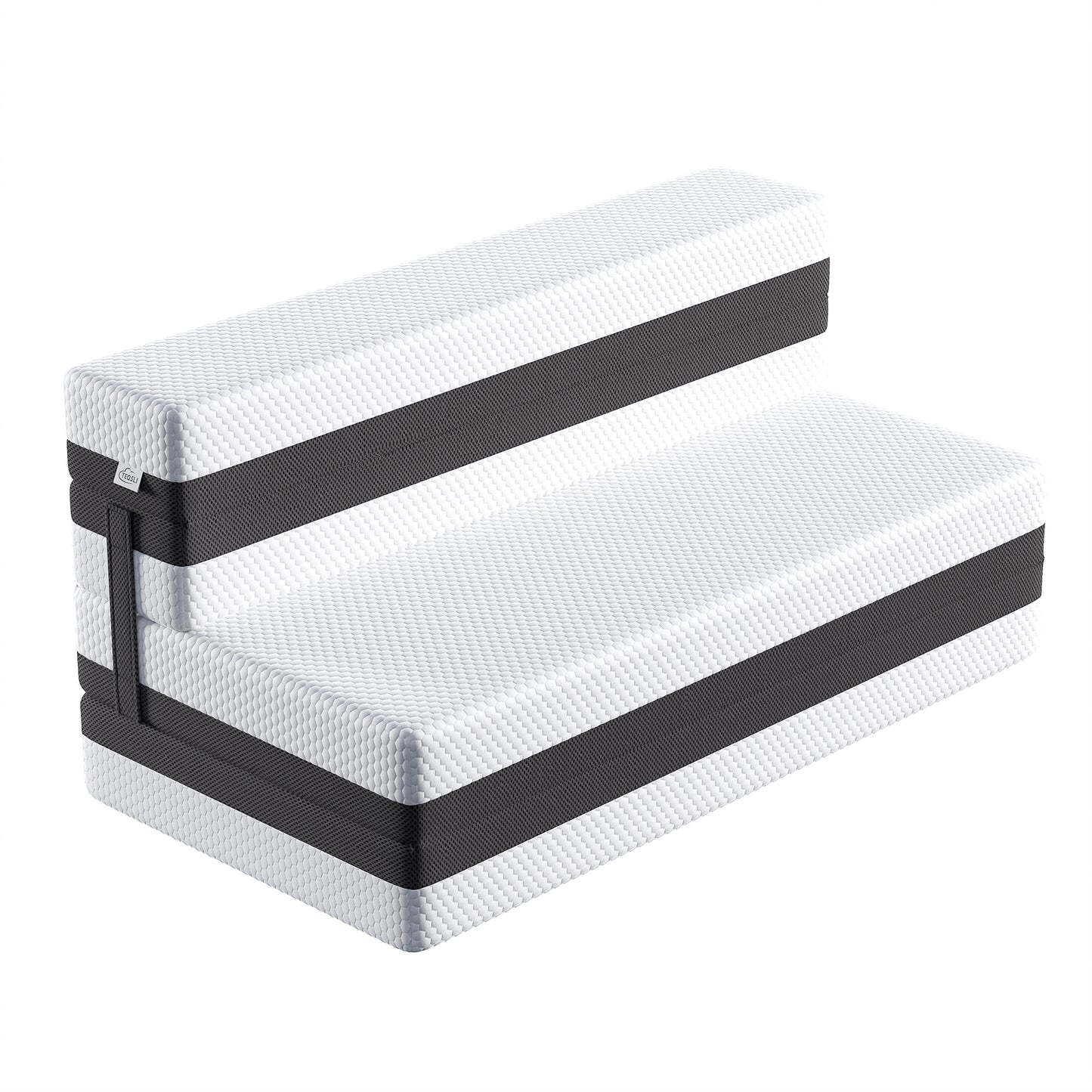 TeQsli Gel Klappmatratze 15 cm Höhe, Gästematratze, 4-teilige Faltmatratze & 3-in-1 Schlafsofa mit waschbarem und abnehmbarem Bezug, Öko-Tex & CertiPUR Zertifiziert (140x200x15cm)