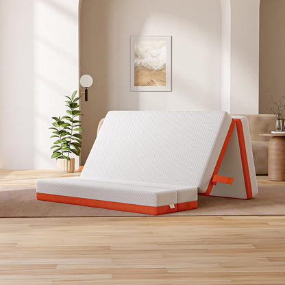 TeQsli Folding Mattress, 15cm Small Double Foldable Mattress, Memory Foam with Removable Washable Cover, for Guest Sofa Bed, Camping, Travel (120x190x15cm)