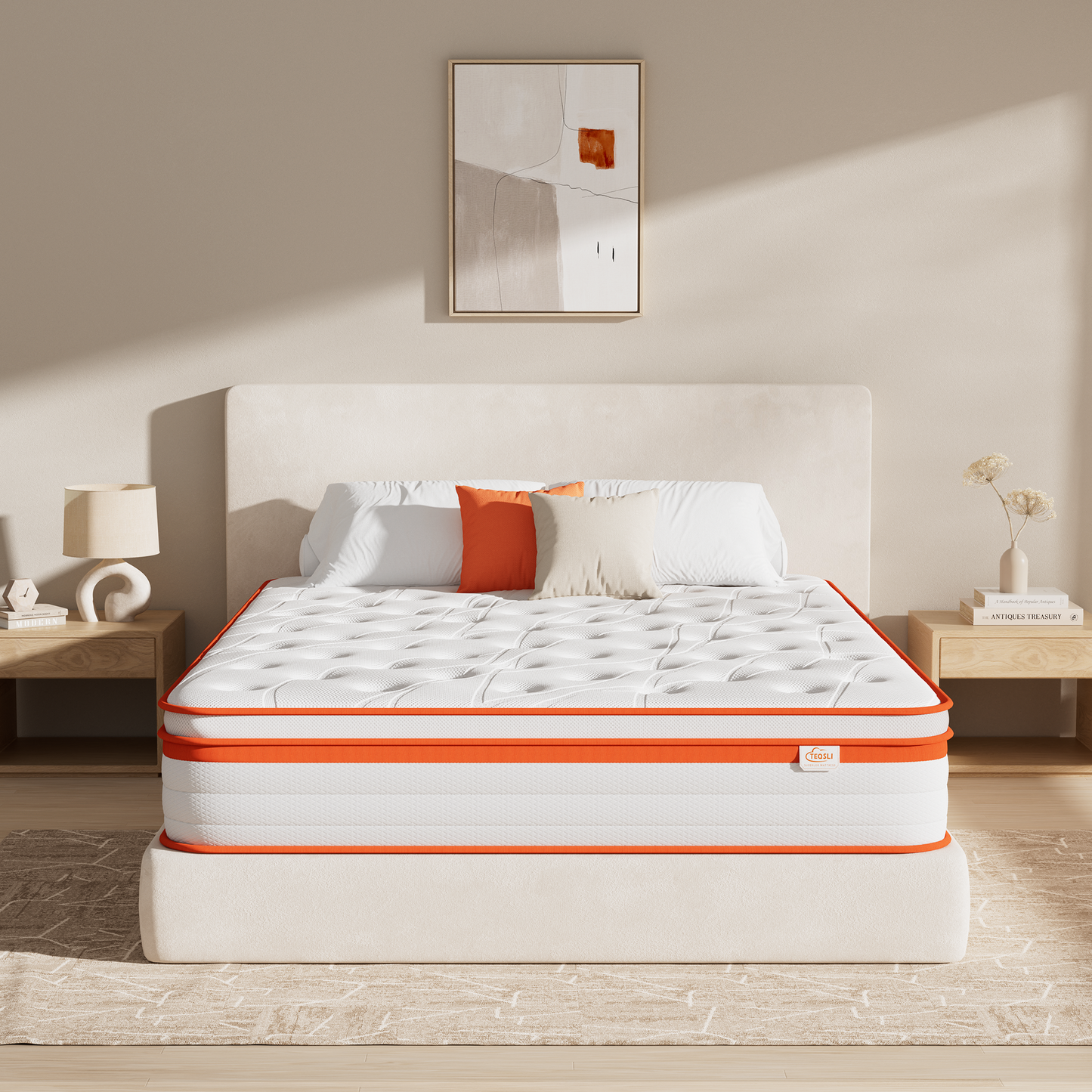 TeQsli 9-Zonen Matratze 90x200 cm H3 mittelfest 25cm Höhe, Ergonomische Taschenfederkernmatratze mit Gel Memory Schaum, Rücken- & Druckentlastung, Atmungsaktiver Bezug, Öko-Tex & CertiPUR zertifiziert