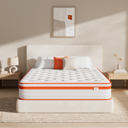 TeQsli 9-Zonen Matratze 140x200 cm H3 mittelfest 25cm Höhe, Ergonomische Taschenfederkernmatratze mit Gel Memory Schaum, Rücken- & Druckentlastung, Atmungsaktiver Bezug Öko-Tex & CertiPUR zertifiziert