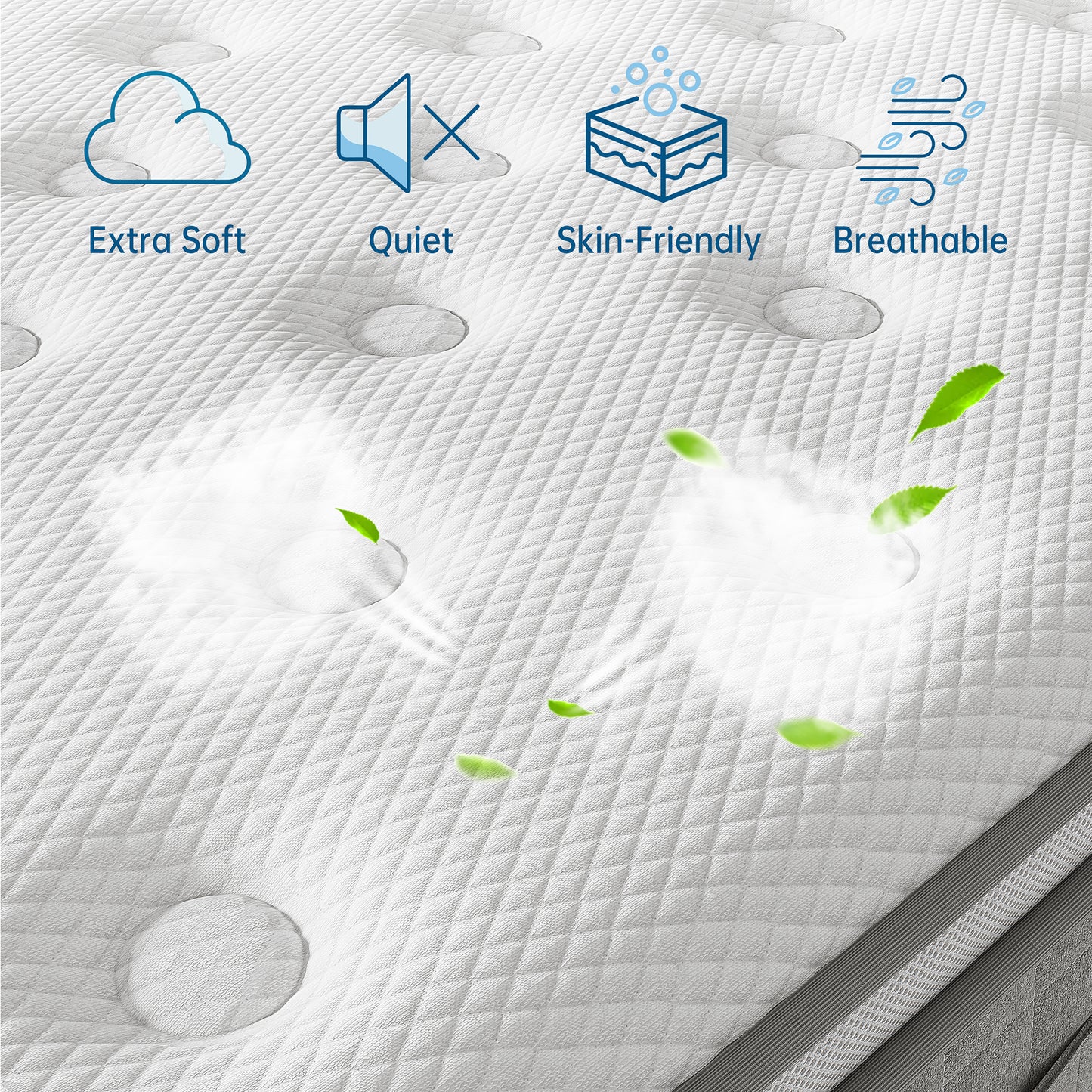 TeQsli 10 Inch 7-Zone Orthopaedic Single Mattress, 3FT Gel Memory Foam & Pocket Sprung Hybrid Single Mattress for Pressure & Back Pain Relief – Medium Firm – Edge Support – 90x190x25cm