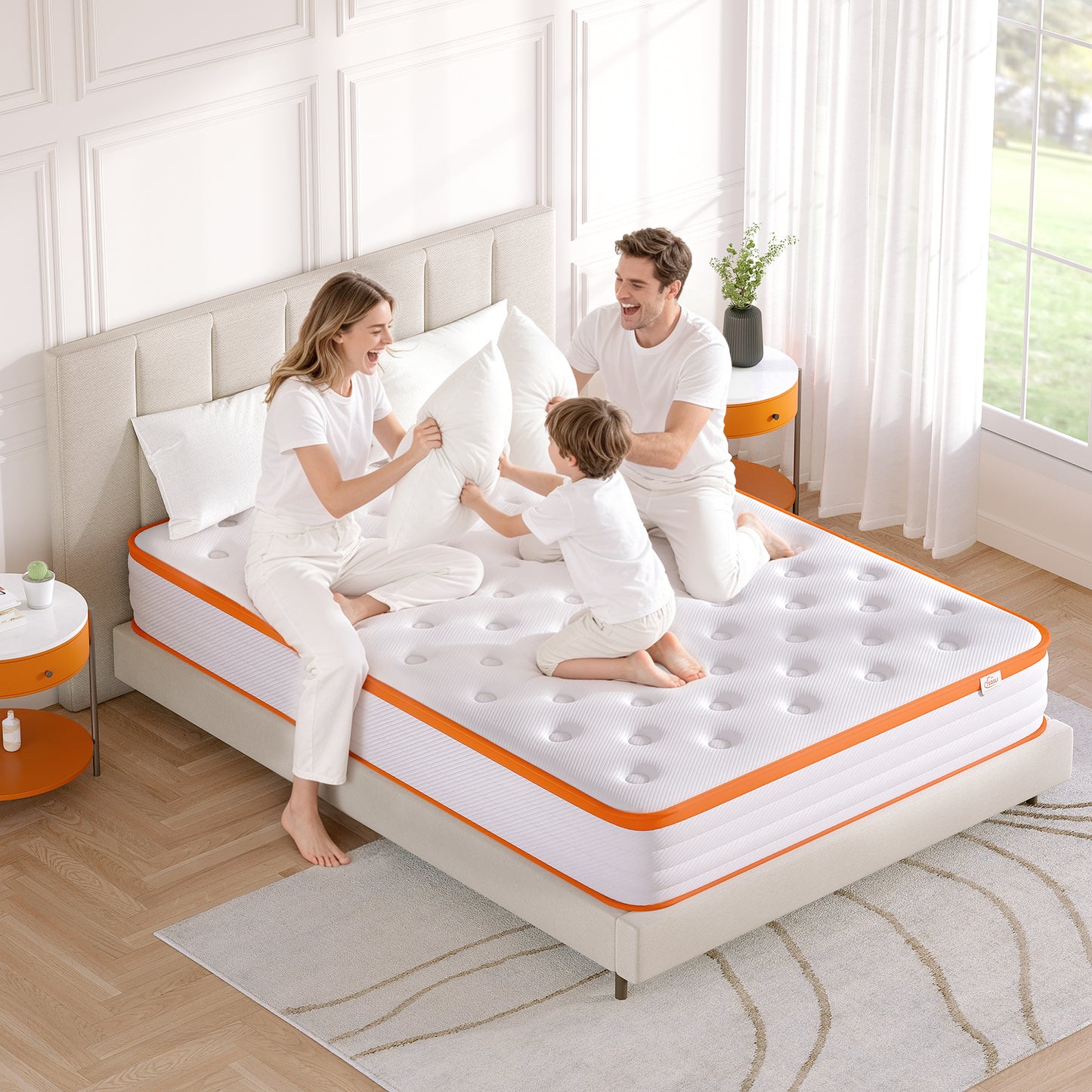 TeQsli King Mattress, 18cm Breathable Pocket Sprung Hybrid King Mattress Cool Touch Oeko Fabric - Medium Firm - Motion Isolation 150x200x18 cm