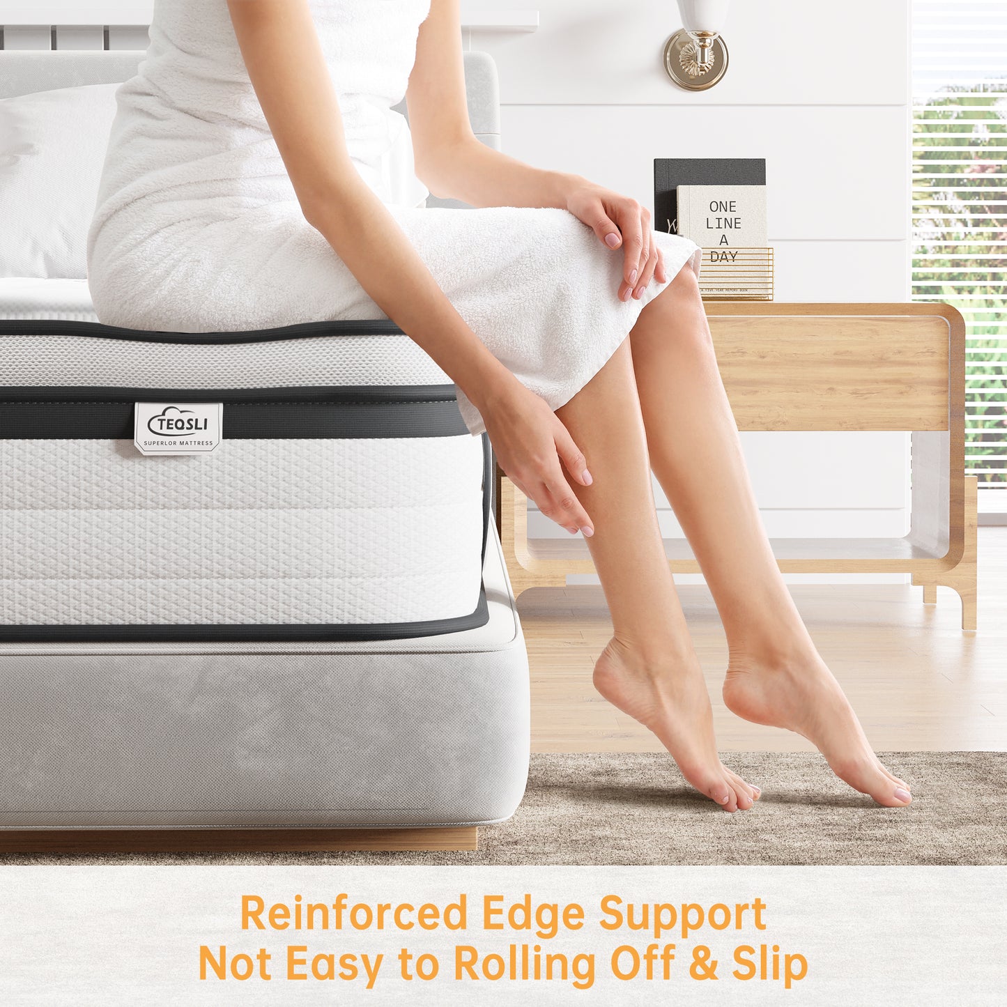 TeQsli Single Mattress 3FT, 10.6 Inch Gel Memory Foam Pocket Sprung Orthopedic Mattress Edge Support & Motion Isolation Spring Hybrid Single Mattress - Medium Firm Feel 90x190x27 cm