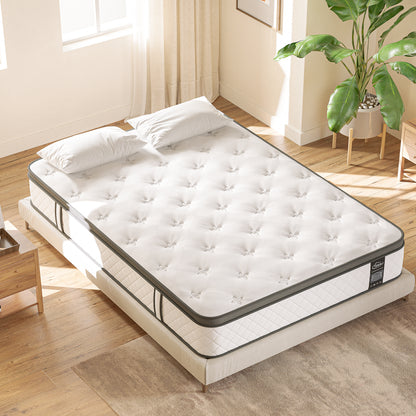 TeQsli 6FT Super King Mattress 10 Inch Gel Memory Foam Pocket Sprung Hybrid Mattress Medium Firm Orthopedic - Edge Support & OEKO-TEX Certified in a Box 180x200x25cm