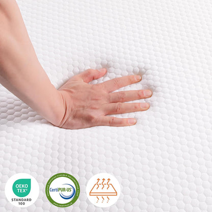 TeQsli Folding Mattress, 10cm Small Single Foldable Mattress, Memory Foam with Removable Washable Cover, for Guest Sofa Bed, Camping, Travel (75x190x10cm)