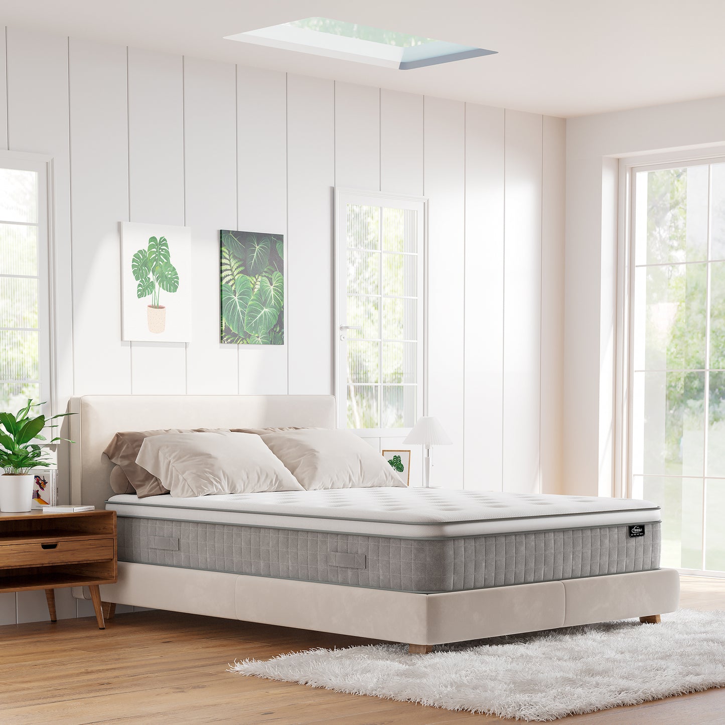 TeQsli 3FT Single Mattress, 10Inch Gel Memory Foam Pocket Sprung Hybrid Mattress Orthopaedic for Pressure Relief - Medium Firm Mattress-in-Box 90x190x25cm