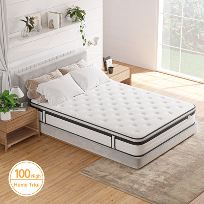 TeQsli Single Mattress 3FT, 10.6 Inch Gel Memory Foam Pocket Sprung Orthopedic Mattress Edge Support & Motion Isolation Spring Hybrid Single Mattress - Medium Firm Feel 90x190x27 cm