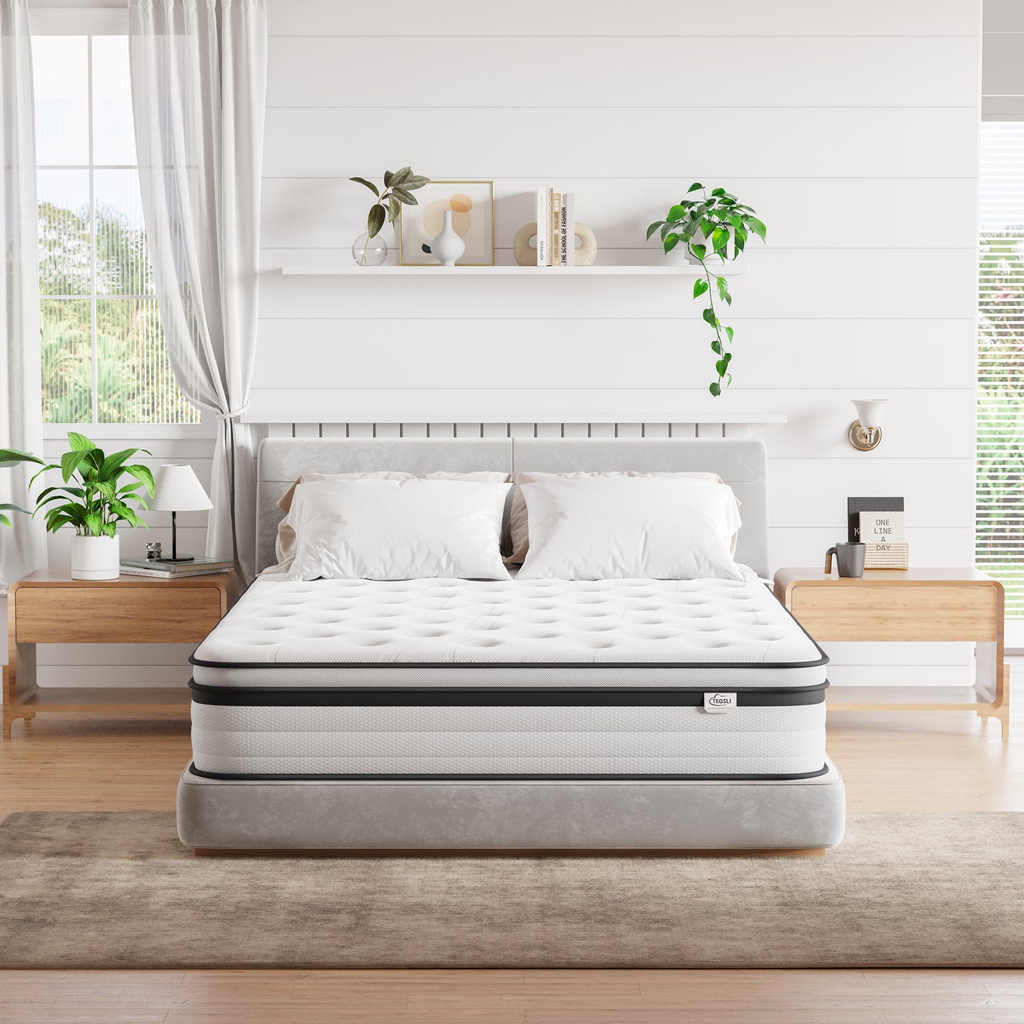 TeQsli Small Double Mattress 4FT, 10.6 Inch Gel Memory Foam Pocket Sprung Orthopedic Mattress Edge Support & Motion Isolation Spring Hybrid Small Double Mattresses Medium Firm Feel 120x190x27cm