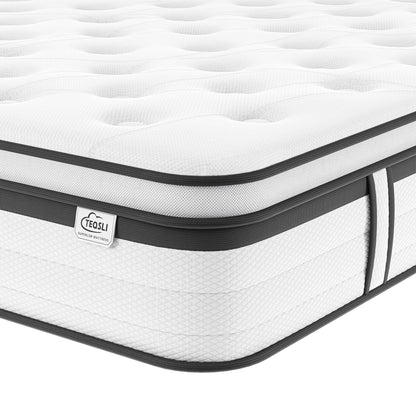 TeQsli Small Double Mattress 4FT, 10.6 Inch Gel Memory Foam Pocket Sprung Orthopedic Mattress Edge Support & Motion Isolation Spring Hybrid Small Double Mattresses Medium Firm Feel 120x190x27cm