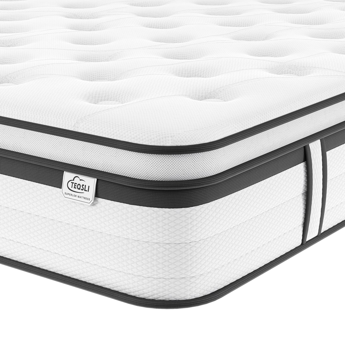 TeQsli Single Mattress 3FT, 10.6 Inch Gel Memory Foam Pocket Sprung Orthopedic Mattress Edge Support & Motion Isolation Spring Hybrid Single Mattress - Medium Firm Feel 90x190x27 cm